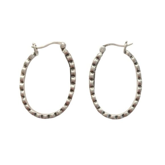 925 Sterling Silver Hoop Huggie Earrings Round Marcasites Signed A Jewelry Lot - Picture 12 of 14